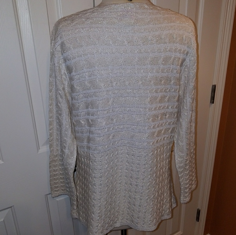 Ruby Rd Xl Cream Metallic Sweater - image 3